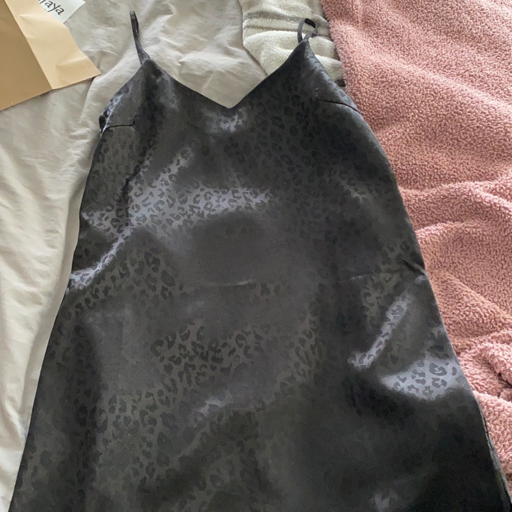 Black cheetah print dress